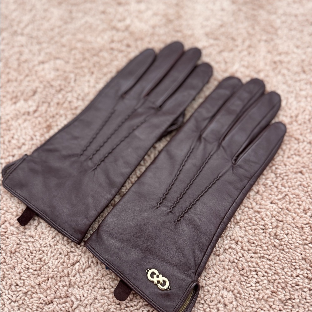 Cole Haan Dark Brown Leather Gloves